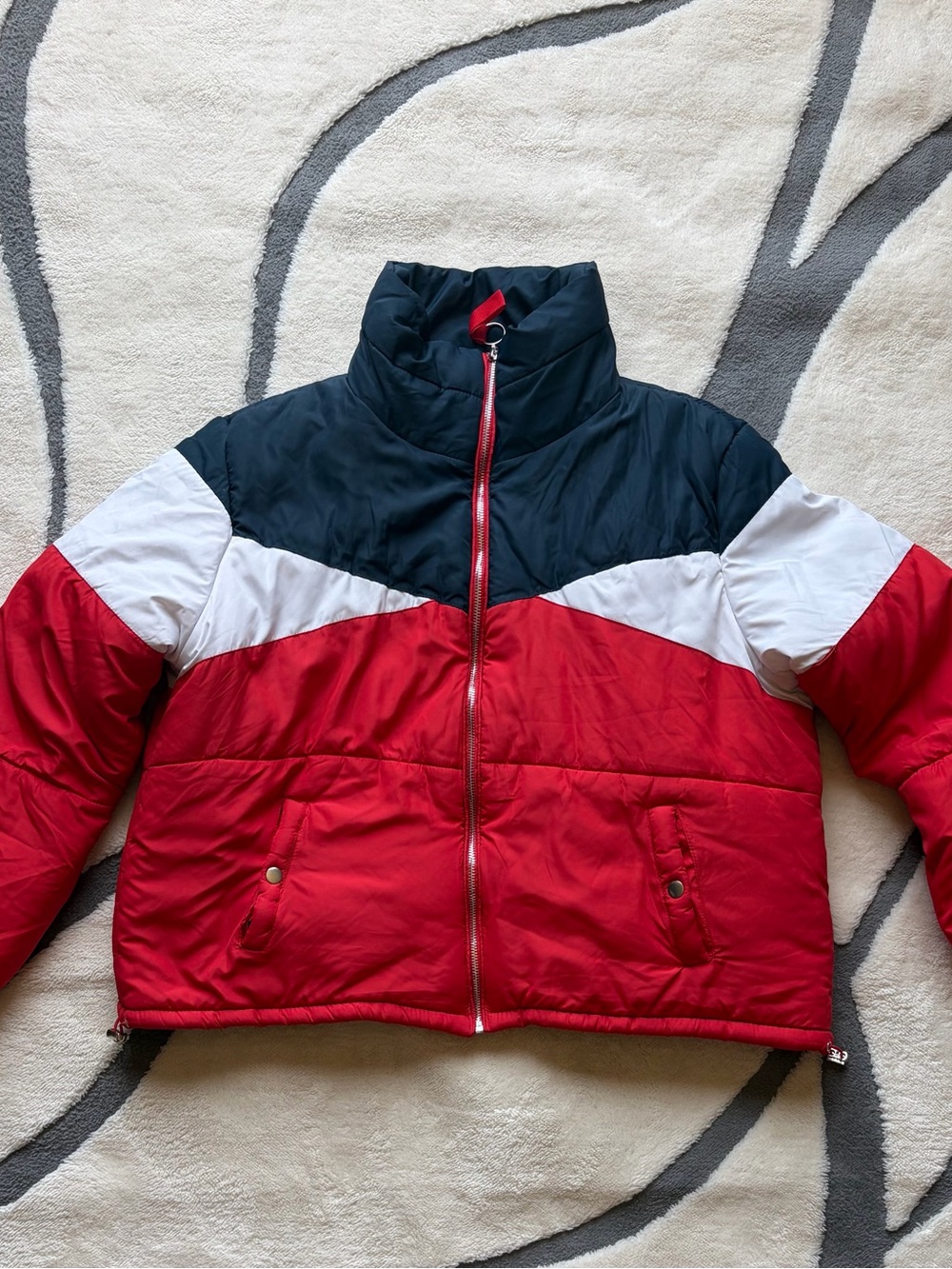 New Look Navy, Red & White Puffer Jacket